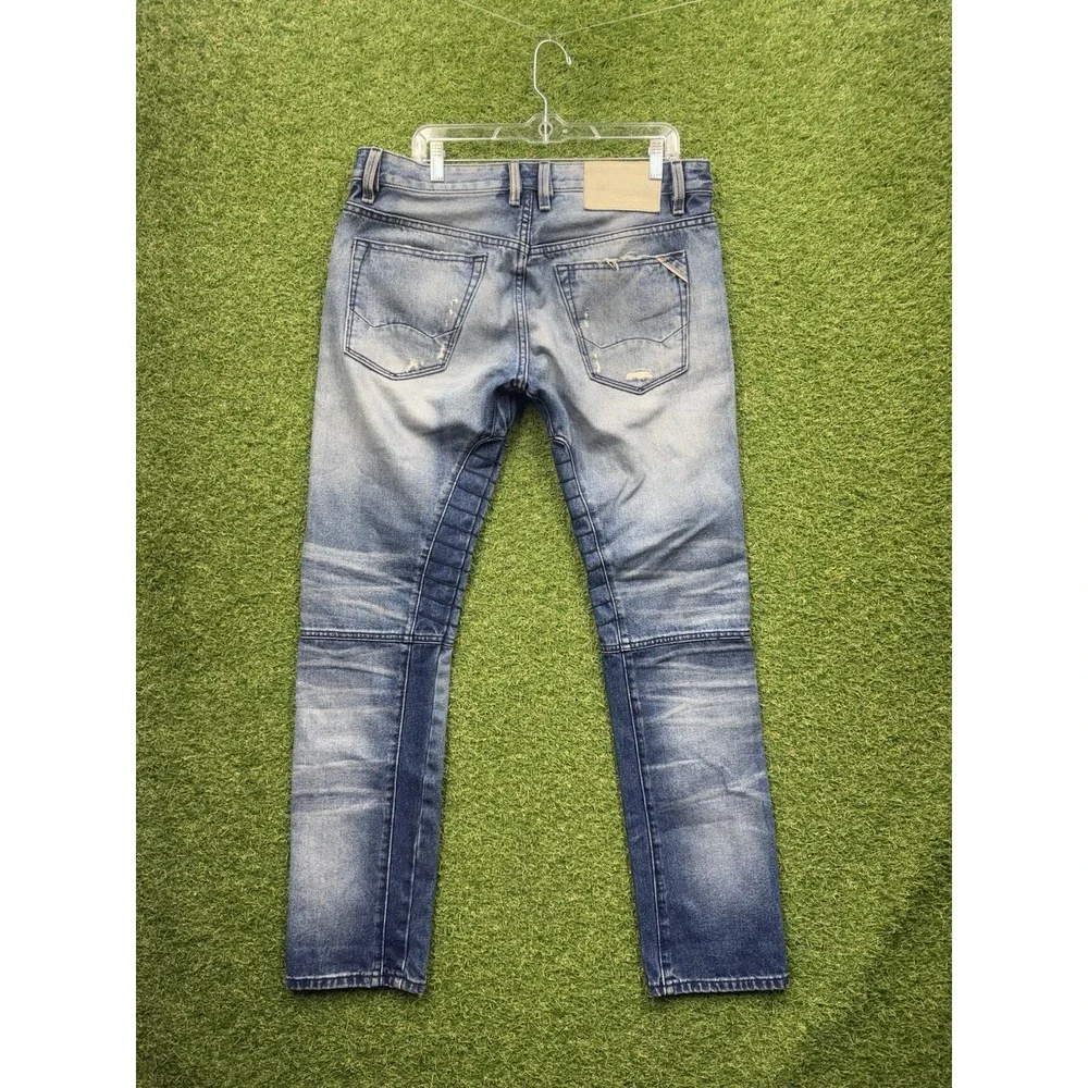 Cult of Individuality Greaser Moto Jeans Mens 34x34 Distressed Denim Rips y2k